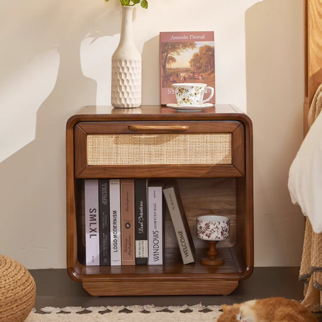 QORI Rattan Bedside Table - Urban Mood Singapore