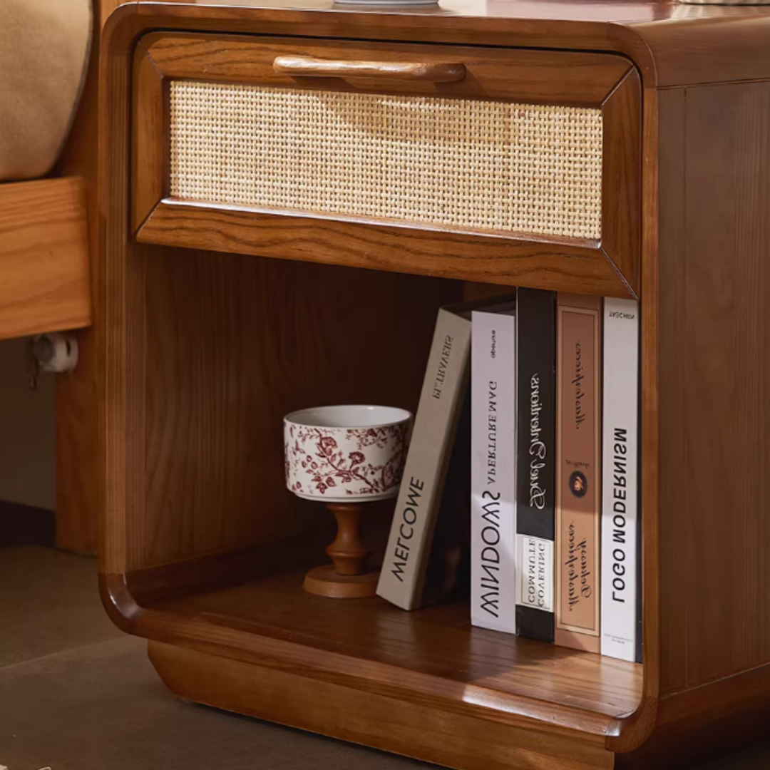 QORI Rattan Bedside Table - Urban Mood Singapore