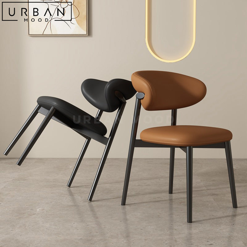 Contemporary leather dining chairs sales