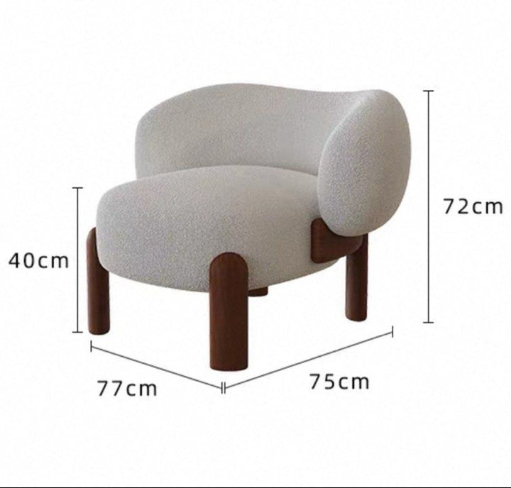 QUENZ Modern Curved Boucle Lounge Chair - Urban Mood Singapore