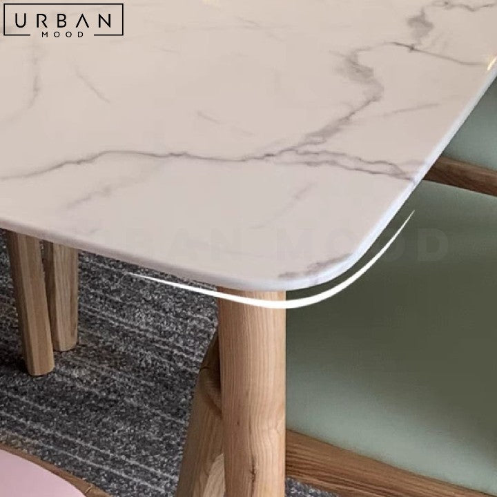 QUESIA Scandinavian Sintered Stone Dining Table