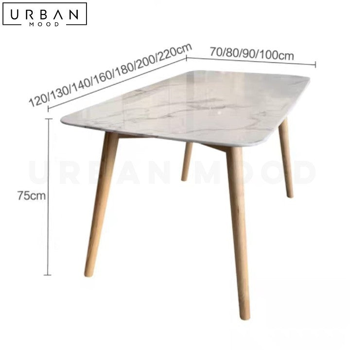 QUESIA Scandinavian Sintered Stone Dining Table