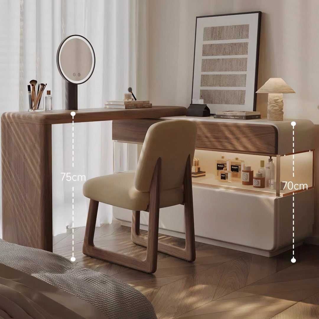 QUEVA Modern Walnut Vanity Table - Urban Mood Singapore