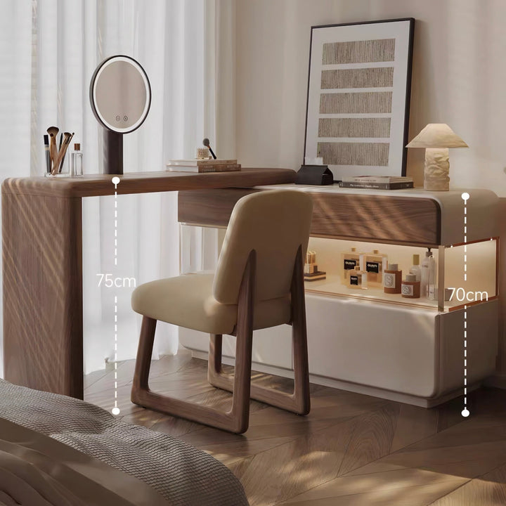 QUEVA Modern Walnut Vanity Table - Urban Mood Singapore