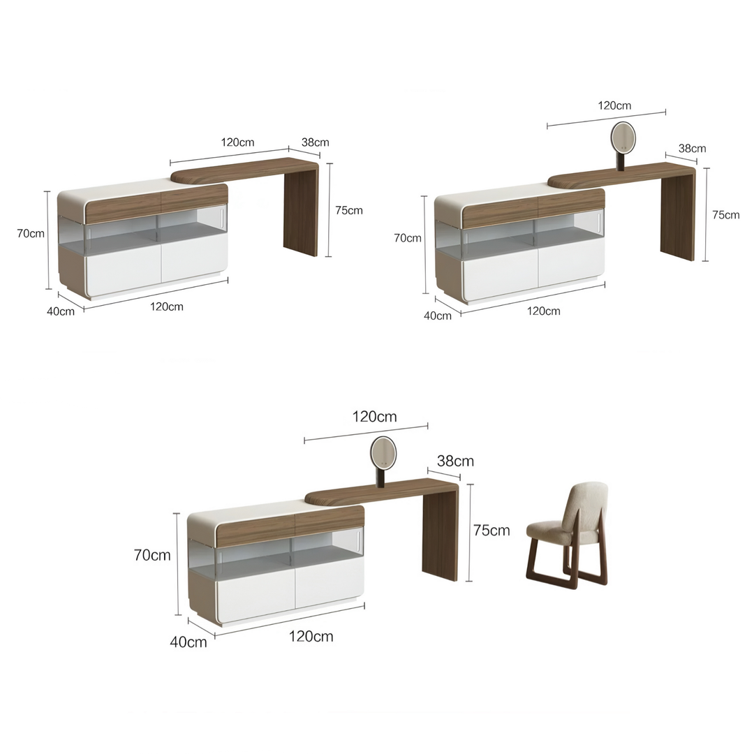 QUEVA Modern Walnut Vanity Table - Urban Mood Singapore