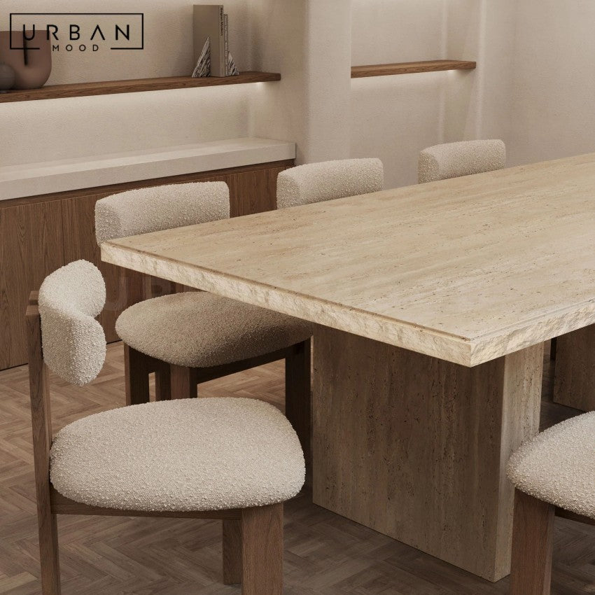 QUIN Modern Travertine Dining Table