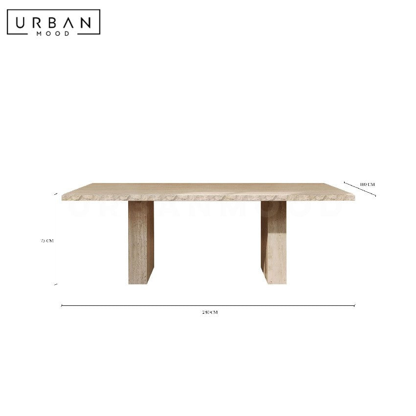 QUIN Modern Travertine Dining Table