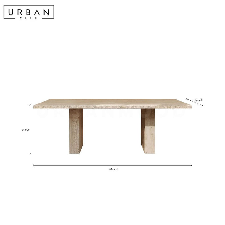 QUIN Modern Travertine Dining Table