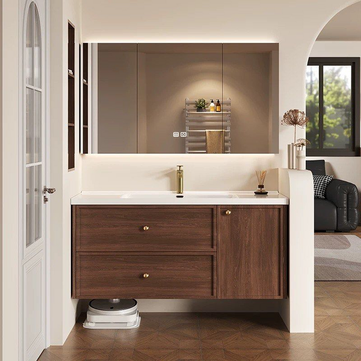 QUORAL Modern Walnut Vanity Sink - Urban Mood Singapore