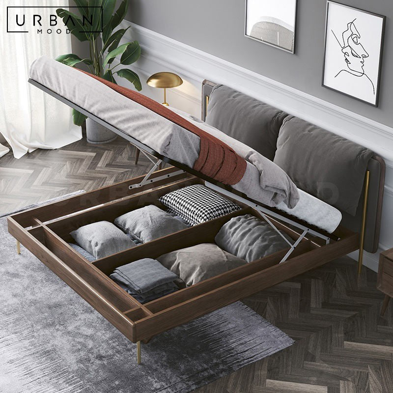 RAEN Modern Solid Wood Storage Bedframe