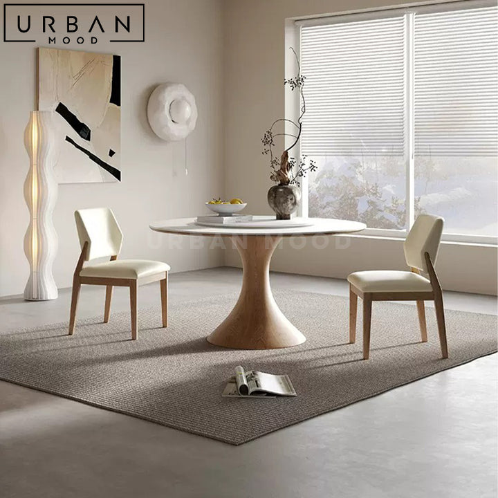 RAIDE Japandi Sintered Stone Round Dining Table