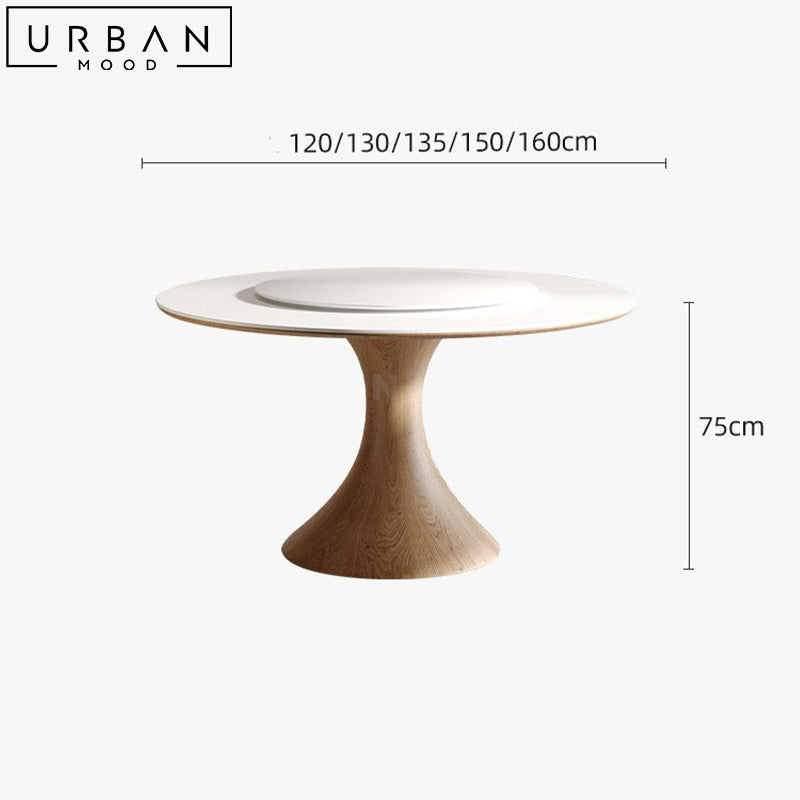 RAIDE Japandi Sintered Stone Round Dining Table