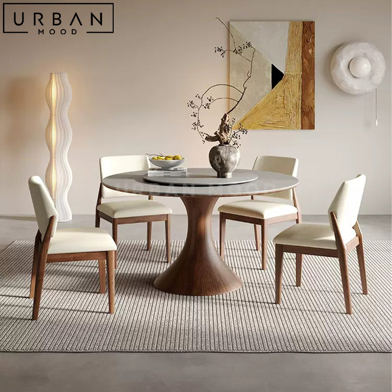 RAIDE Japandi Sintered Stone Round Dining Table