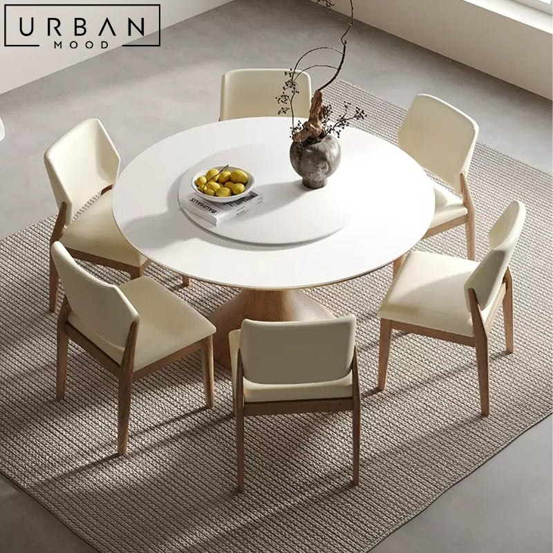 RAIDE Japandi Sintered Stone Round Dining Table – Urban Mood
