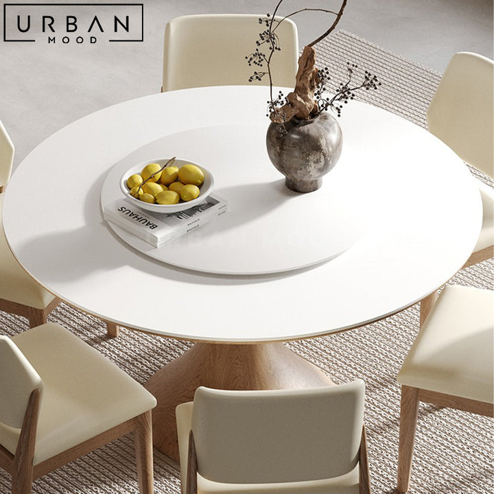 RAIDE Japandi Sintered Stone Round Dining Table