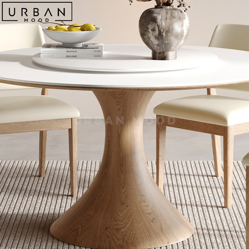 RAIDE Japandi Sintered Stone Round Dining Table