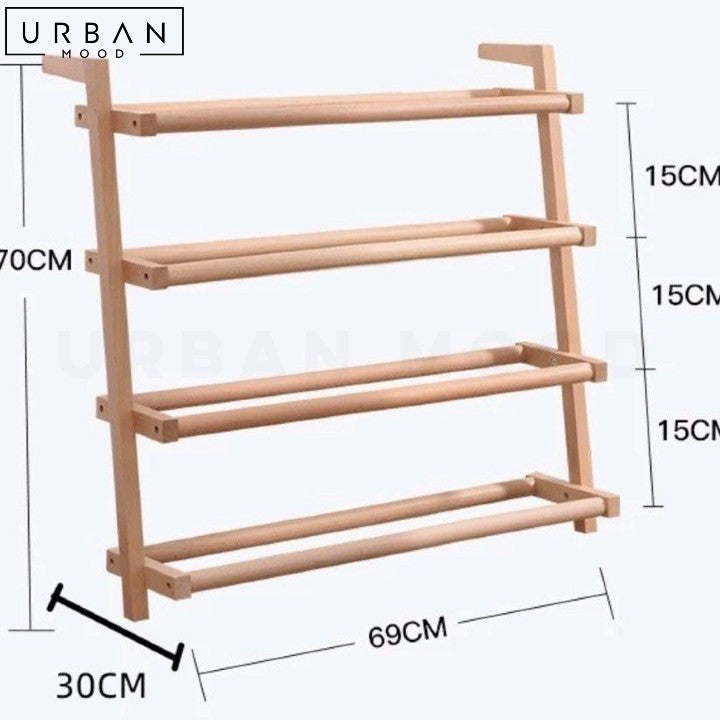 RAKEL Scandinavian Solid Wood Shoe Rack