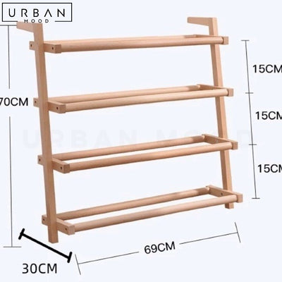 RAKEL Scandinavian Solid Wood Shoe Rack