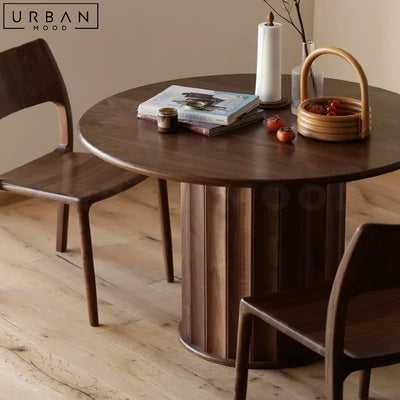 RASIM Japandi Round Solid Wood Dining Table