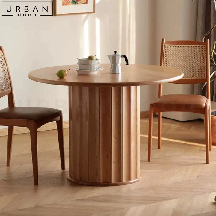 RASIM Japandi Round Solid Wood Dining Table