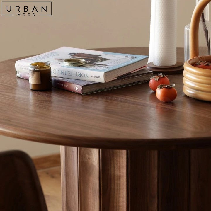 RASIM Japandi Round Solid Wood Dining Table