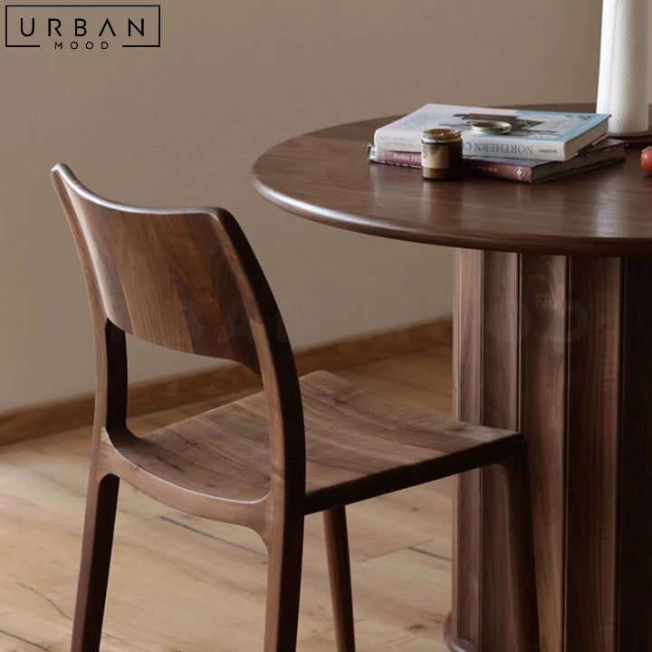 RASIM Japandi Round Solid Wood Dining Table