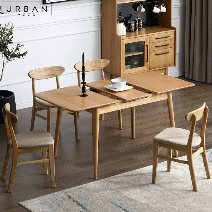 AKI Japandi Solid Wood Extendable Dining Table