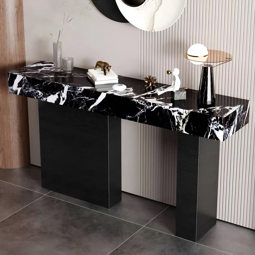 RATTELLE Modern Marble Sintered Stone Entryway Console Table - Urban Mood Singapore