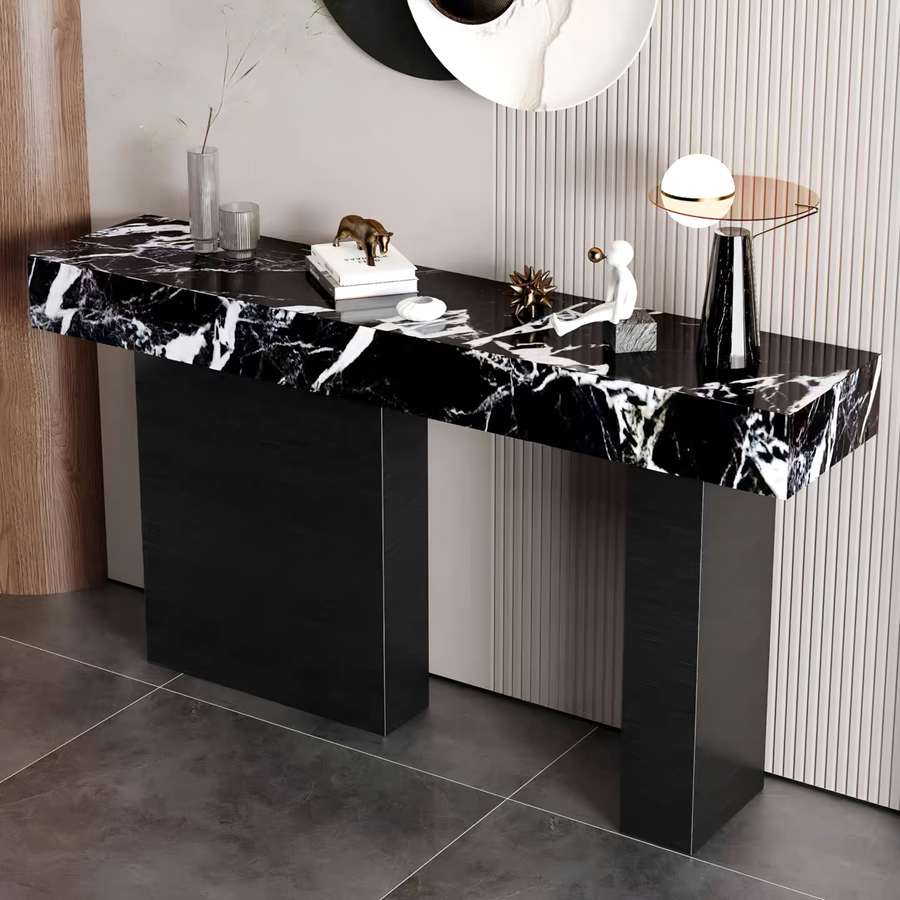RATTELLE Modern Marble Sintered Stone Entryway Console Table - Urban Mood Singapore