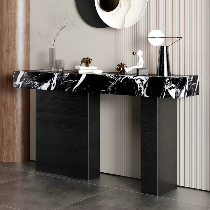 RATTELLE Modern Marble Sintered Stone Entryway Console Table - Urban Mood Singapore