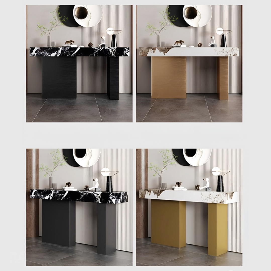 RATTELLE Modern Marble Sintered Stone Entryway Console Table - Urban Mood Singapore