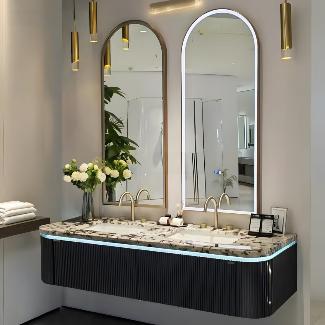 RAVELION Modern Marble Dual-Sink Bathroom Vanity - Urban Mood Singapore