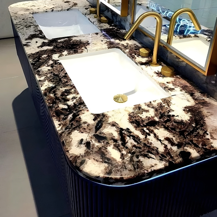 RAVELION Modern Marble Dual-Sink Bathroom Vanity - Urban Mood Singapore
