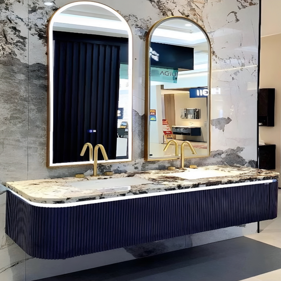 RAVELION Modern Marble Dual-Sink Bathroom Vanity - Urban Mood Singapore
