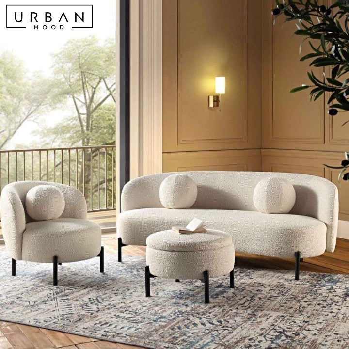 RIDDLE Modern Curved Boucle Sofa