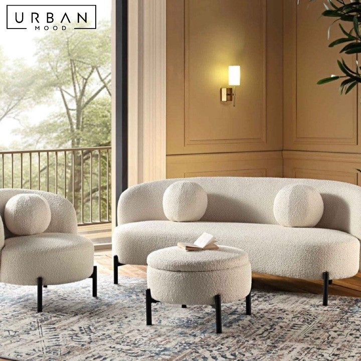 RIDDLE Modern Curved Boucle Sofa