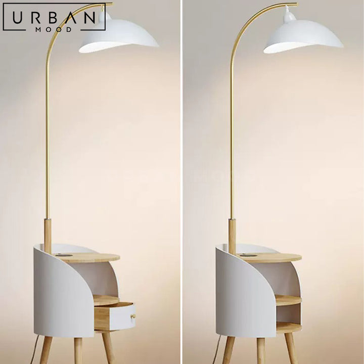 REMO Modern Floor Lamp Side Table