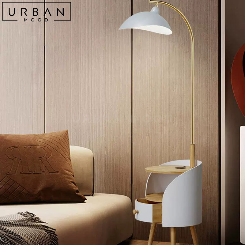 REMO Modern Floor Lamp Side Table