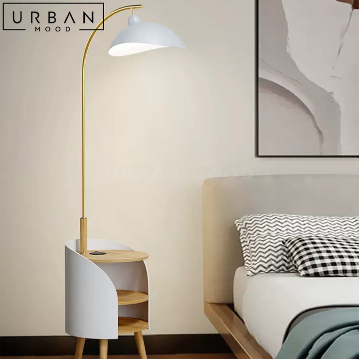 REMO Modern Floor Lamp Side Table