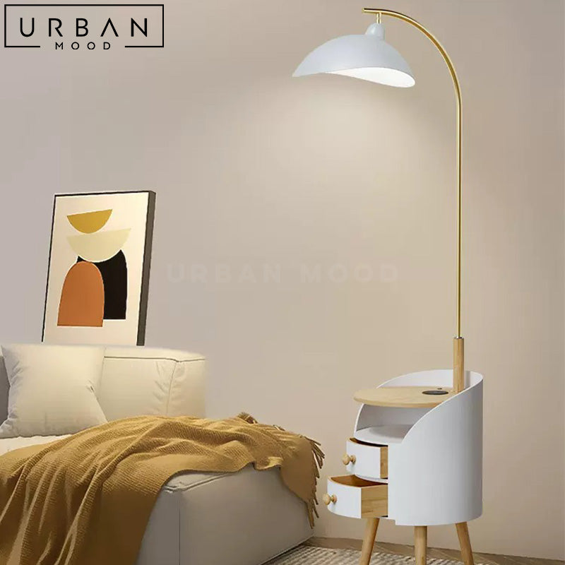 REMO Modern Floor Lamp Side Table