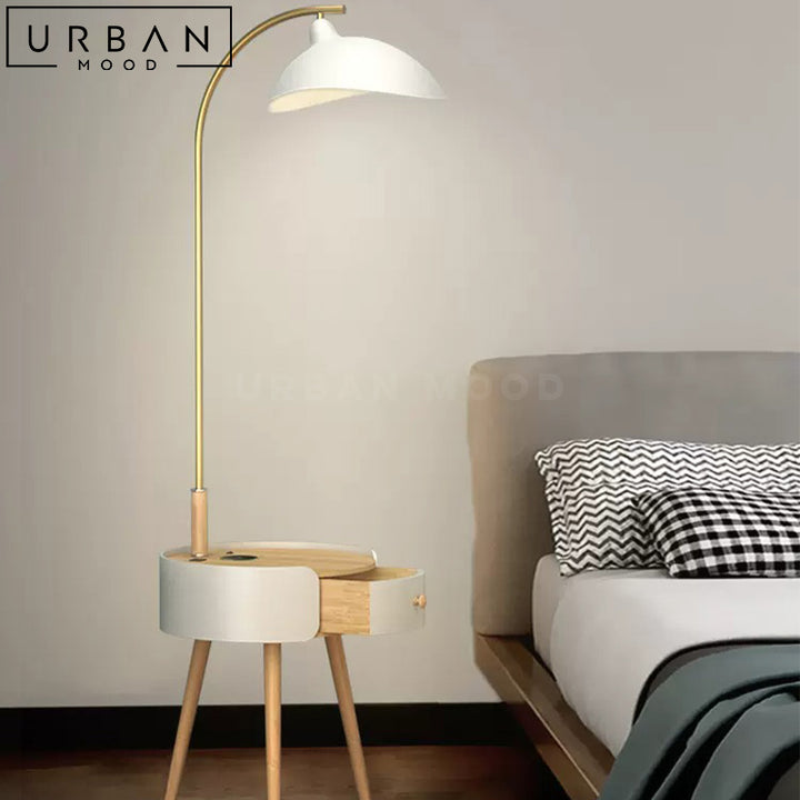 REMO Modern Floor Lamp Side Table