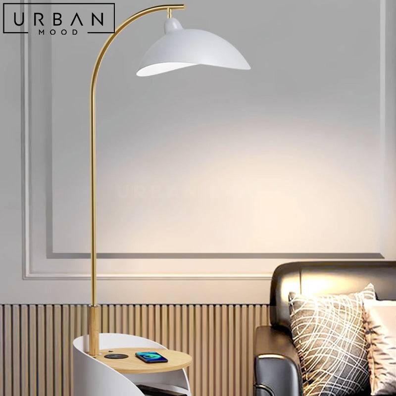 REMO Modern Floor Lamp Side Table