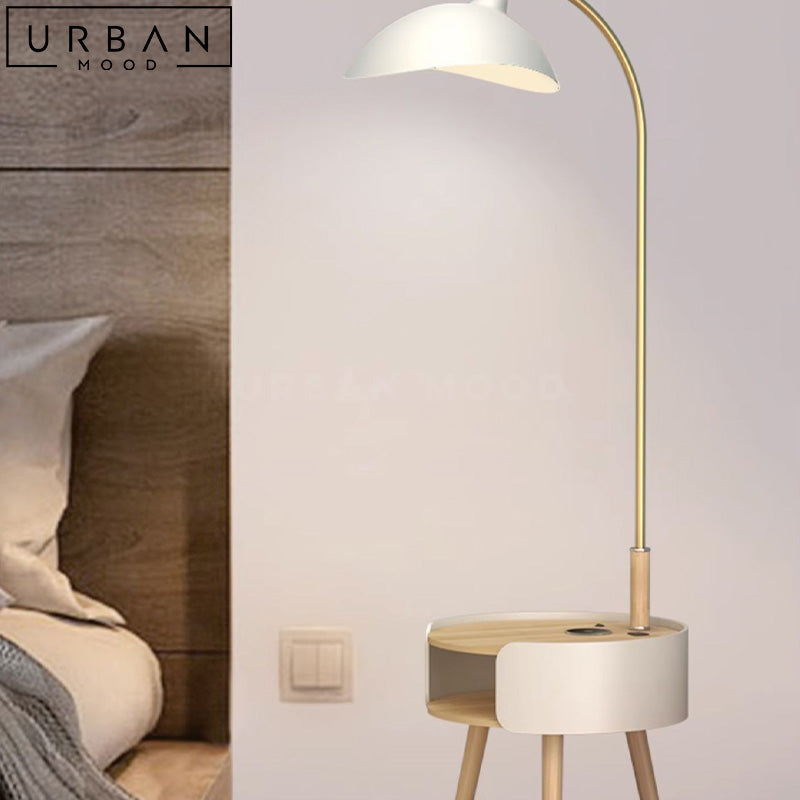 REMO Modern Floor Lamp Side Table