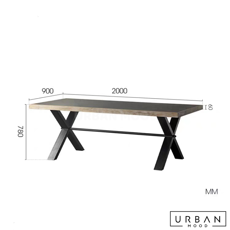 RESIDE Industrial Solid Wood Dining Table – Urban Mood