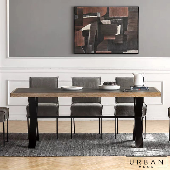 RESIDE Industrial Solid Wood Dining Table