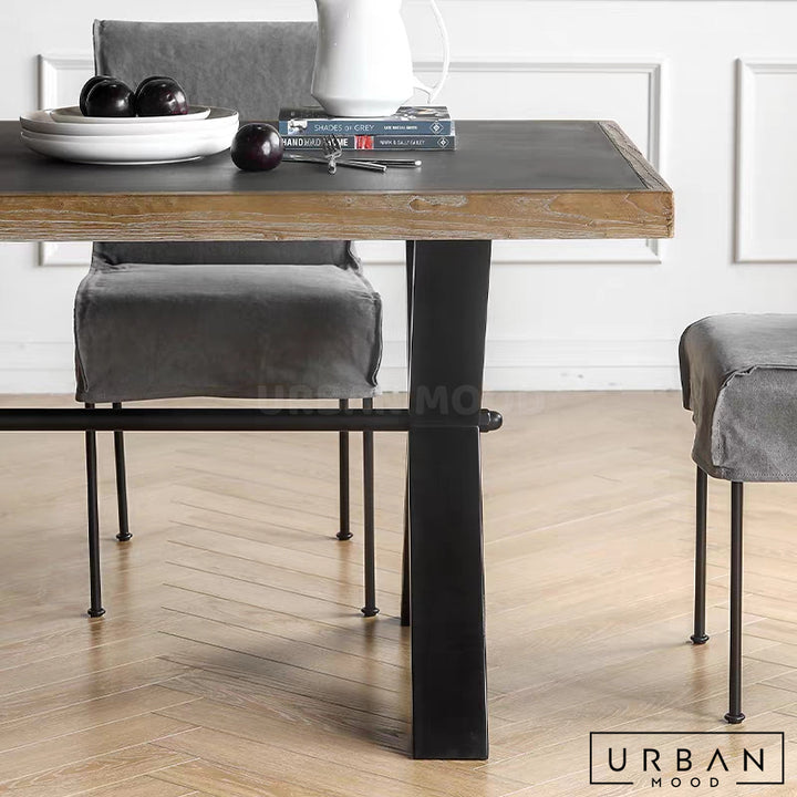 RESIDE Industrial Solid Wood Dining Table