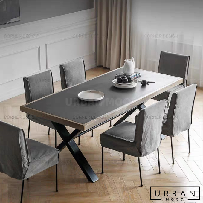 RESIDE Industrial Solid Wood Dining Table