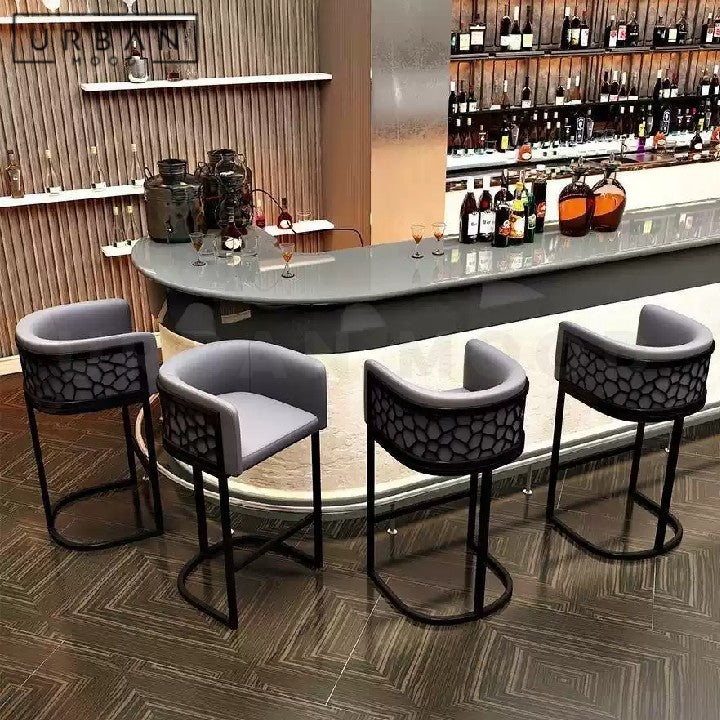 RIEDLER Modern Velvet Bar Stool