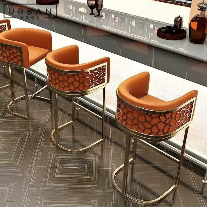 RIEDLER Modern Velvet Bar Stool