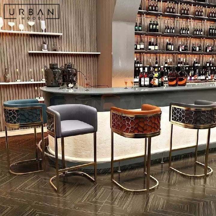 RIEDLER Modern Velvet Bar Stool